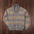 Gray Men's 100 Alpaca Cardigan from Peru 'Chakana Traveler'