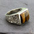 Hand Crafted Sterling Silver and Tiger Eye Men's Ring 'Warmth'
