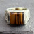 Hand Crafted Sterling Silver and Tiger Eye Men's Ring 'Warmth'