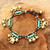Elephant and Bell Charm Bracelet in Blue Gems and Brass 'Fortune's Blue Melody'