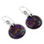 Purple Turquoise Sphere Earrings India Artisan Jewelry 'Moon of Enigma'
