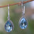 Handcrafted Blue Topaz and Sterling Silver Earrings 'Sparkling Dew'