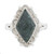 Guatemalan Handcrafted Dark Green Jade Ring 'Dark Diamond Dahlia'