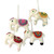 Four Fair Trade White Elephant Ornaments Set 'White Elephants'