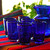 Handblown Recycled Glass Tumbler Drinkware Set of 6 Blue 'Cobalt Angles'