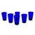 Handblown Recycled Glass Tumbler Drinkware Set of 6 Blue 'Cobalt Angles'
