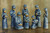 Unique 8-piece Celadon Ceramic Nativity Scene 'Thai Holy Birth in Blue'