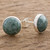 Round Jade Stud Earrings in Sterling Silver 'Harmonious Peace'