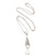 Sterling Silver and White Cultured Pearl Pendant Necklace 'White Arabesque Dewdrop'
