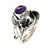 Fair Trade Floral Amethyst and Silver Ring 'Frangipani Bouquet'