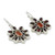 Carnelian Floral Earrings with Garnet Petals 'Passionate'