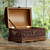 Dark Brown Leather Jewelry Chest from Peru 'Dark Inca Sea'