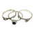 Amethyst and Sterling Silver Stacking Rings set of 3 'Tree Frog'