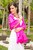 Hot Pink Silk Batik Shawl from Thailand 'Pink Lipstick'