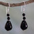 Artisan Crafted Onyx and Sterling Silver Earrings 'Orissa Odyssey'