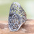 Hand Crafted Sterling Silver Cocktail Ring from Indonesia 'Sukawati Fern'