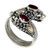 Gold Accent Garnet Dragon Ring 'Twin Dragon'