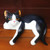 Signed Balinese Tuxedo Cat Sculpture 'Tuxedo Cat Relaxes'