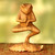 Hand Carved Animal Theme Wood Sculpture 'Yoga Tree Pose Frog'