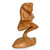 Hand Carved Animal Theme Wood Sculpture 'Yoga Tree Pose Frog'