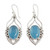 Blue Chalcedony Sterling Silver Earrings from India 'Passion Leaf'