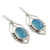 Blue Chalcedony Sterling Silver Earrings from India 'Passion Leaf'