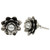 Floral Pearl and Sterling Silver Button Earrings 'White-Eyed Lotus'