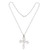 Textured Silver Floral Cross Necklace 'Tulip Cross'