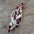 Floral Garnet and Sterling Silver Brooch Pin from India 'Elegant Passion'