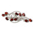 Floral Garnet and Sterling Silver Brooch Pin from India 'Elegant Passion'