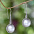Cultured Mabe Pearl Dangle Earrings from Bali 'White Camellia'
