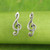Musical Sol Key Note G Clef Earrings in 925 Sterling Silver 'Sol Key'