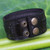 Handcrafted Men's Black Leather Wristband Bracelet 'Rugged Black'