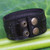Handcrafted Men's Black Leather Wristband Bracelet 'Rugged Black'