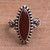 Sterling Silver and Carnelian Ring 'Fire and Courage'