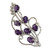 7 Carats Amethyst Sterling Silver Indian Brooch Pin 'Lilac Story'