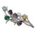 Fair Trade Multi Gemstone and Sterling Silver Brooch Pin 'Rainbow Bouquet'