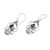 Ornate Garnet and Sterling Silver Dangle Earrings 'Crimson Arabesque'