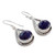 Fair Trade Lapis Lazuli and Sterling Silver Earrings 'Royal Grandeur'