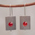 Handmade Brushed Silver Earrings with Red Agate 'Magnificent'