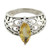 Marquise Citrine Single Stone Silver Ring from India 'Love Sonnet'