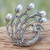 Sterling Silver Peacock Brooch Pin with Cultured Pearls 'Resplendent Peacock'