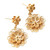 Gold Plated Filigree Handmade Flower Dangle Earrings 'Yellow Rose'