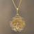Gold Plated Silver Peruvian Filigree Flower Necklace 'Yellow Rose'