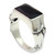 Balinese Handmade Men's Silver and Black Onyx Ring 'Midnight Bamboo'