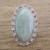 Guatemalan Hand Crafted Light Green Jade and Silver Ring 'Pale Dahlia'