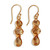 22k Gold Plated Dangle Earrings with Citrine Gems 'Golden Dazzle'