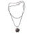 Floral Sterling Silver Garnet Pendant Necklace 'Sacred Red Lotus'