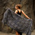 Black and Gray Woven Rayon Shawl from Bali Artisan 'Borneo Slate'