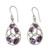 Teardrop Shaped Amethyst Dangle Earrings in Silver 'Lilac Tears'